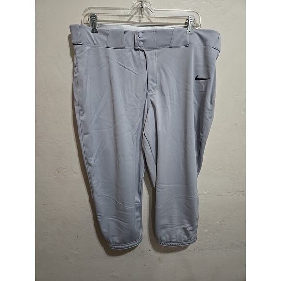 Nike performance cropped pants softball Dri fit gray sports women’s XL new - Picture 1 of 13